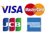 VISA、Master Card、JCB、AMERICAN EXPRESS